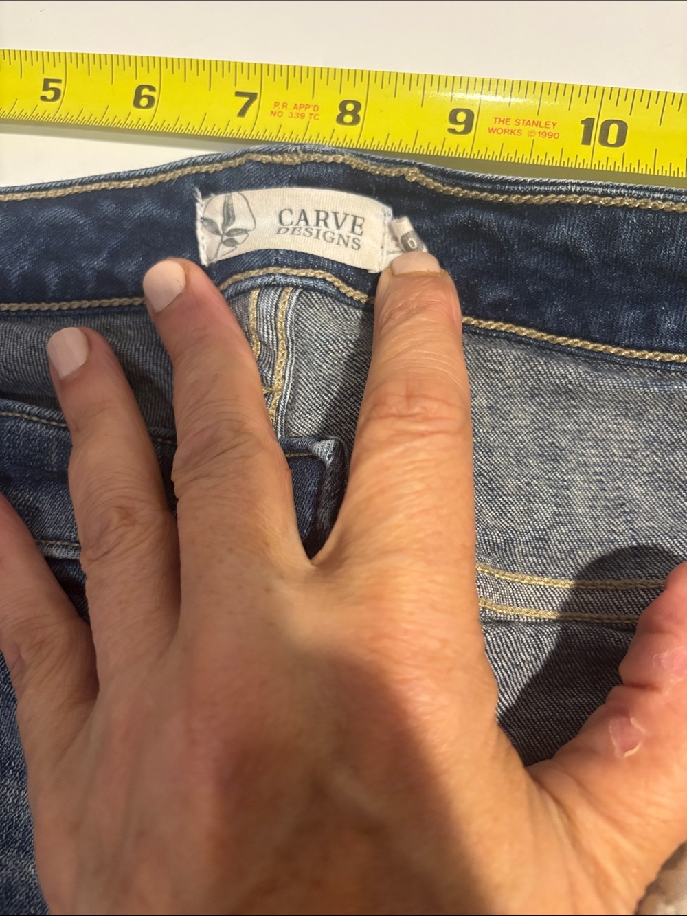 Carve Designs Distressed Light-Mid Blue Boyfriend Jeans - Picture 4 of 5